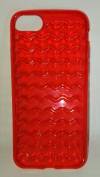 Θήκη Case Apple Iphone 4/4S/5 clear Red with wavy designs (OEM)